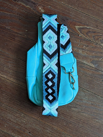 Turquoise Guitar Strap Sling Bag