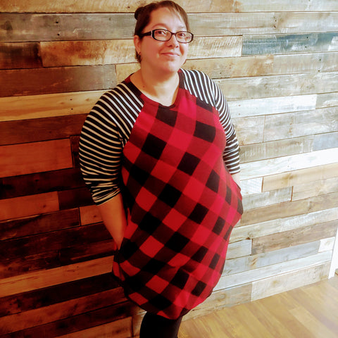 Buffalo Plaid Long Sleeve Dress