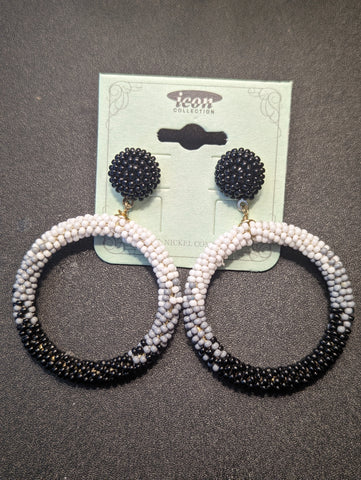 Black Ombre Seedbead Earrings