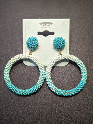 Teal Ombre Seedbead Earrings