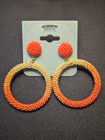 Orange/Yellow Ombre Seedbead Earrings