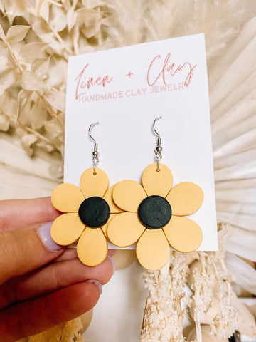 The Daisy Earrings - Mustard